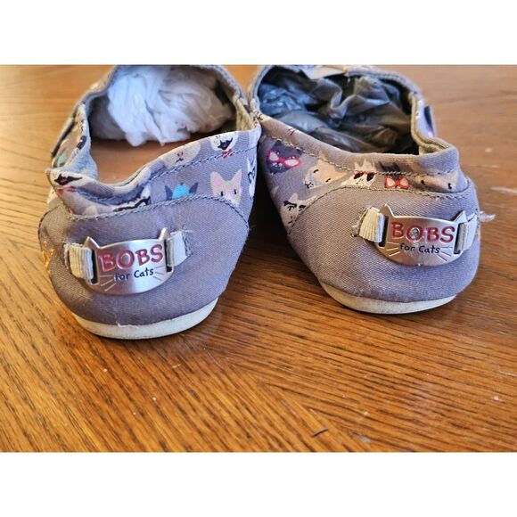 Bobs Foam Skechers Shoes Womens 7.5 Kitty Smarts Slip On Gray 34393 Cat Quirky - Picture 8 of 8